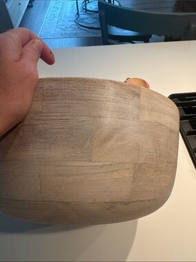 Nordstrom Light Wood Serving Bowl - Natural Beige Finish